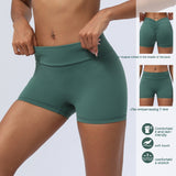 European And American V-shaped Pleated Hip Lifting Sport Fitness Tight Shorts